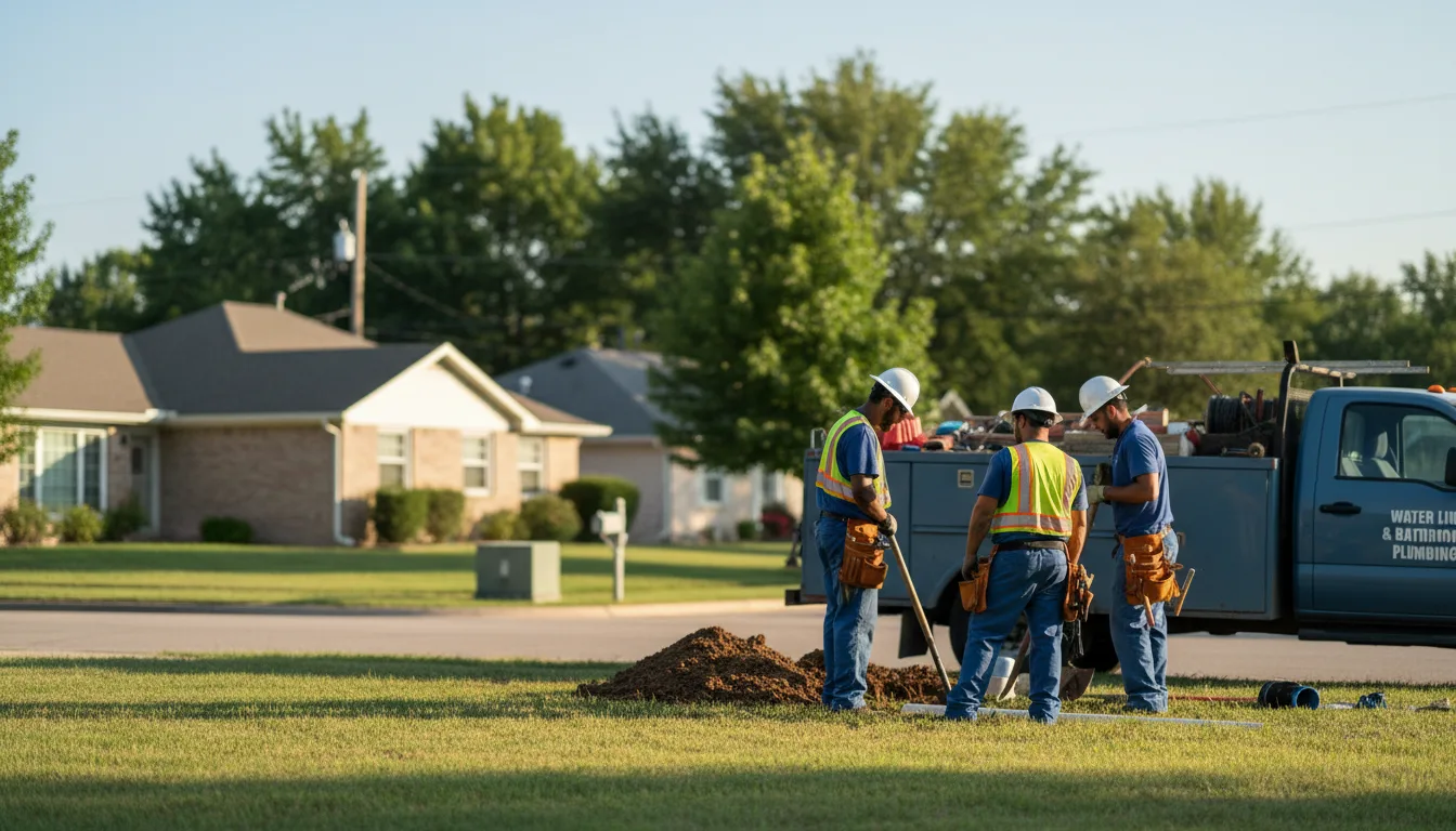 Residential water line and bathroom plumbing service in Vidor, TX